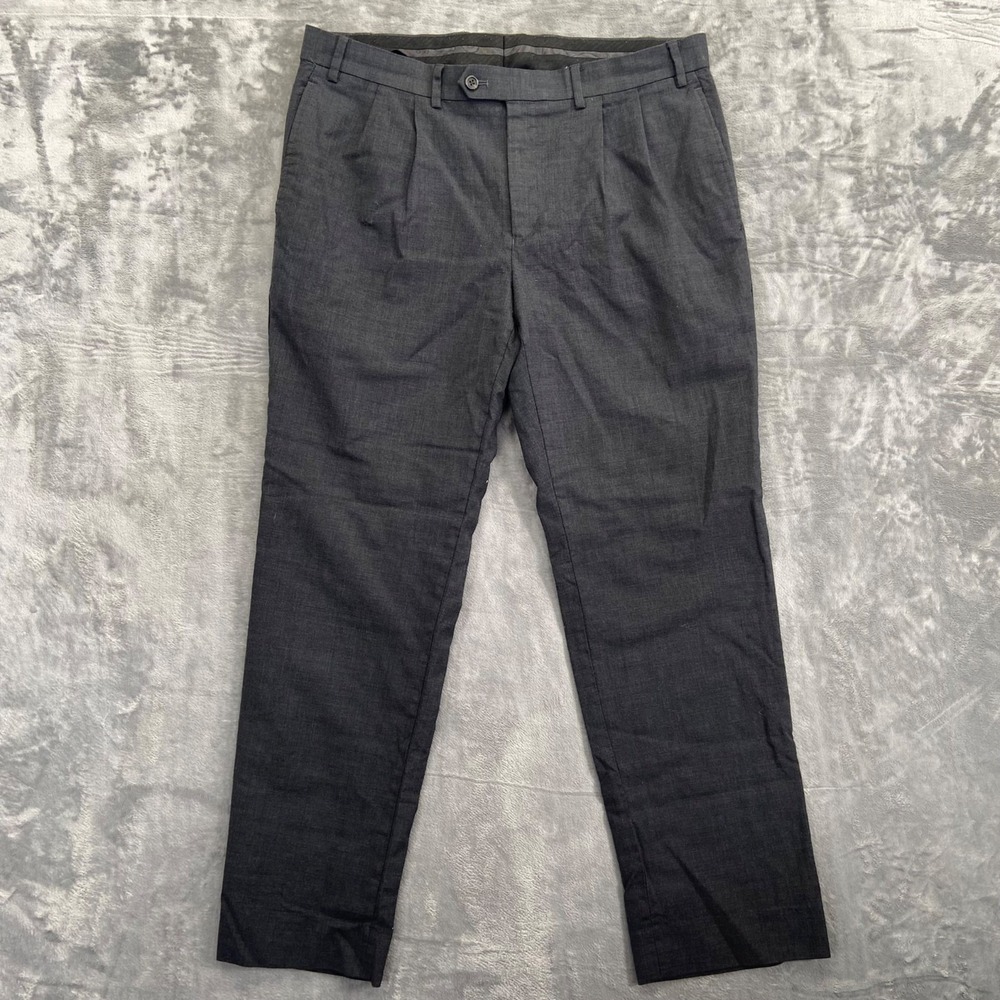Lauren Ralph Lauren Men's Pleated Dress Pants 36x30 Wool Gray Formal